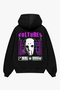 Vultures Printed Black Oversize Unisex Hoodie