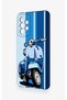 Samsung A52 Compatible Blue Scooter Patterned Silicone Case - 4