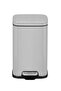 Stella Color Coated Steel Step Bin with Slow Close Lid | Trash Can with Lid | 12 Liter, Silver