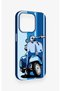 Blue Scooter Patterned Silicone Case Compatible with iPhone 15 Pro - 3