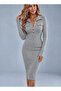 Women's long sleeve button front midi cami dress with pocket detail - 7