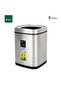 Fingerprint Proof Stainless Steel Open Top Trash Bin | 9 Liter, Silver