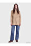 Two Mt Shop Quality Lcw Modest Beige Interlock Plain Comfortable & Relaxing Women's Sweatshirt Tunic - 2