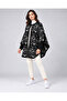 Women's Patterned Knitwear Poncho - Black - 6