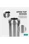 Urban Commercial Open Top Stainless Steel Bin with Removable Inner Bucket | 50 Liter, Silver - 4