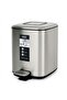 Square Matte Stainless Steel Bin with Soft Close Lid | 9 Liter, Silver
