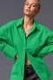Women's Oversize Casual Poplin Shirt with Pockets