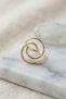 Gold Color Geometric Double Hoop Ring