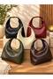 Women's Pu Leather Shopper Hand and Shoulder Bag-Soft Form Vintage Model - 2