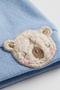 Unisex Baby Interlock Knotted 100% Cotton Towel Embroidered Teddy Bear Beanie Hat 0-6 Months - 3
