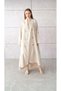 Large Size Cap & Robe - Striped Beige 100% Linen Fabric