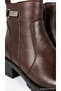 Women's Boots Genuine Leather Thick Serrated Sole Zippered Metal Buckle Detailed Biker Wedge Heel Ankle Stylish Comfortable Boots 2680-014 - 8