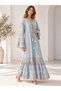 Italian Design Women's Patterned Long Kimono Dress Bohemian Pareo - 2