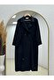 Mahidevran Waist Drawstring Double Button Cap-Ek1123 Black - 2
