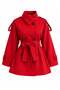 Premium Belted Trench Coat with Windbreaker Detail on the Back - Red