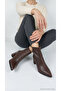 Women's Boots Pointed Toe Thick Heel Zigzag Stitching Detailed Side Zipper Ankle Heeled Office Stylish Shoes Mhç-026 - 6
