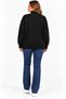 Plus size button-accessory zippered knit cardigan - black - 5