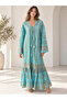 Italian Design Women's Patterned Long Kimono Dress Bohemian Pareo - 2