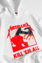 Metallica K.'Em All Printed Oversize White Pocketless Hoodie - 3