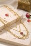Gold Color Tulip Detailed Combination Women's Necklace