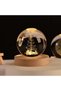 2 Pieces of Lighted Glass Globe – 7 Color Changing USB Lighting with Wooden Base, Decorative Table Lamp, Glass Orb Night Light - 2