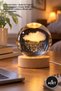 4 Lighted Glass Globes – Cloud and Rain Color Changing, USB Table Decoration Lamp with Wooden Base, Mood Light