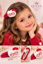 Cute Glasses-Wearing Hello Kitty with Large Fluffy Plush Toy and Red Snap-On Side Buckle - 3