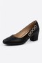 Urelas Side Buckle Stoned Women's Heeled Shoes Black - 4