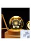 4 Pieces Glass Globe Decor Lamp – Ferris Wheel Color Changing Light with Wooden Base USB Table Decoration 6 cm Globe Mood Light - 3