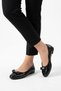 Malros Stoned Front Bow Women's Ballerina Flats Black Croka - 5