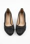 Furela Knitted Piping Shaped Women's Classic Heeled Shoes Black Nova - 3