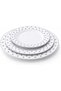 White Polka Dot Premium Disposable Serving Plates | Elegant Embossed Plastic Plates for Parties, Wed - 3