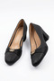 Onsar kuşak women's mid-heel shoes with middle stone detail in black satin - 3