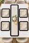 4-Person Ruffled Runner Set – 4 Square Placemats, 5-Piece Stylish Table Set