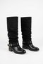 Hotera Women's Boots with Side Buckle and Long Heel Detail, Black - 2