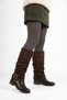 Hotera Women's Boots with Side Buckle and Long Heel Detail in Brown - 6