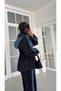 Women's Navy Blue Sequin Embroidered Patchwork Hooded Detailed Tracksuit Set - 6