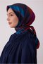 Tivil Silk Scarf Petrol Blue 4401 36 Geometric Pattern - 2