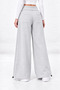 Gray 3-Thread Ribbed Waist Folded Wide Leg Oversized Sweatpants - 7