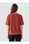 Two Mt Shop Quality Lcw Grace Red Combed Cotton Patterned Loose & Loose-Fitting Short Sleeve Women's T-Shirt - 4