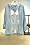 Star embossed hooded mesh imported jacket