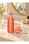 Floral Pattern Lipstick Case Keychain – Mini Storage Container with Lid, Bag Charm and Purse Ornament, Coral - 3