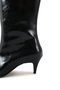 Black Wrinkled Patent Leather Low Flat Heeled Pull-On Boots - 6