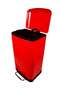 Step Garbage Bin | Brushed Stainless Steel Finish | Soft-Close Lid | Fingerprint-Resistant | Groove Pedal | For Kitchen & Home | 12 Liters | Red - 2