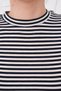 Crew Neck Short Sleeve Striped Stretchy Women's Bodysuit Premium Viscose - 7