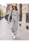 Butterfly Detailed Cotton Oversize Hooded Sweet-Sweatpants Premium Set - 2