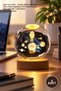 4 Pieces of Lighted Glass Globes – Decorative Globes with Wooden Base, Color Changing Led, USB Powered, Desk Shelf Office, Light Globe