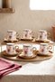 Cherry Blossom Porcelain Coffee Cup Set for 6 People
