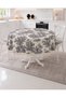Round Duck Fabric French Country Patterned Tassel Tablecloth Country Bohemian Living Room and Kitchen