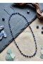Güleç Natural Stone Sodalite Natural Stone Amorphous Cut Pendant and Wrap Bracelet Adjustable with Lift Chain 70+10 cm - 2